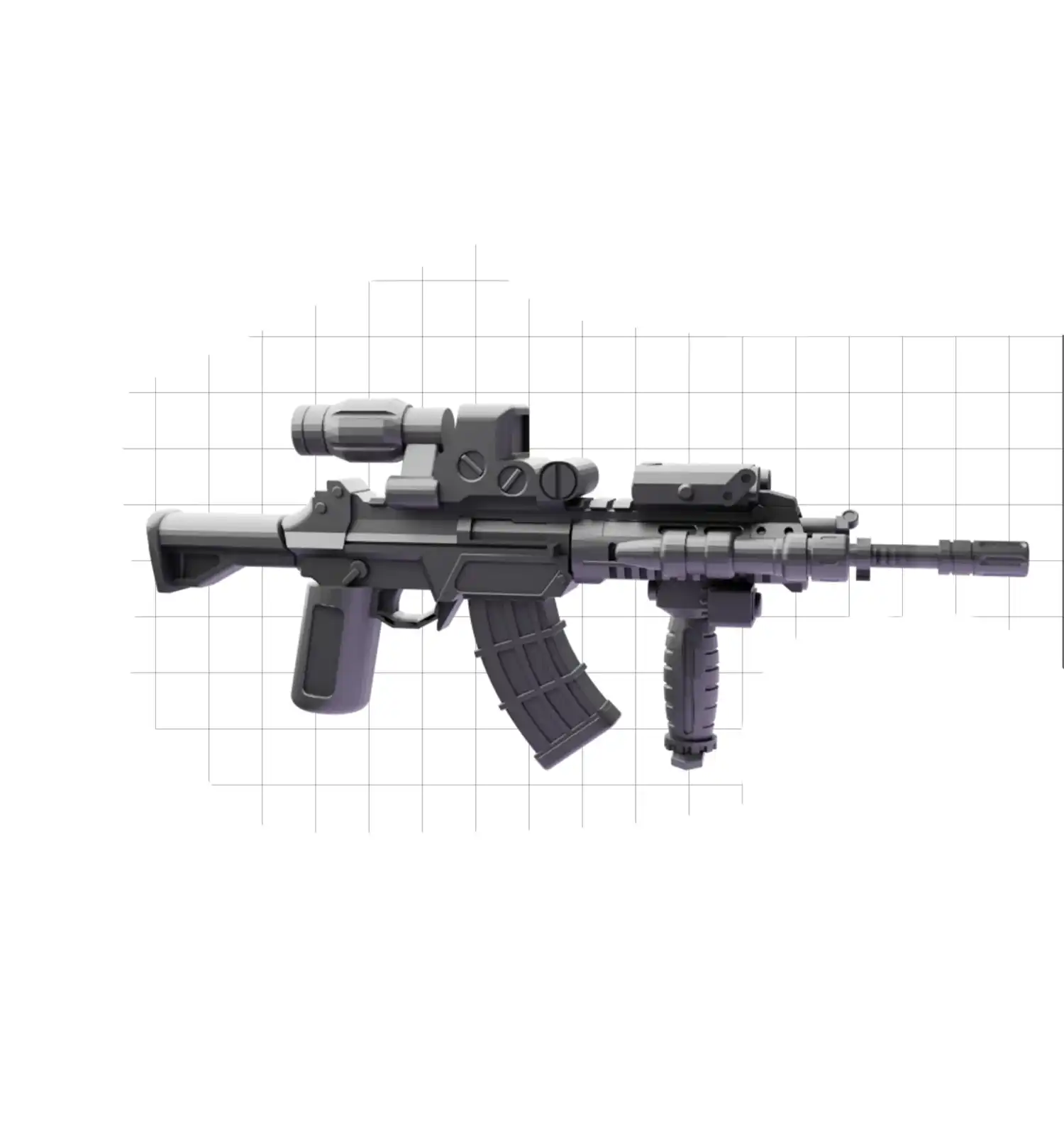 Custom Piece – QBZ191 assault rifle with optical sight scope – 3D Print for LEGO minifigure