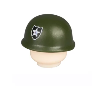 Custom Piece – green helmet US M1 style Armys 2nd Infantry Indianhead Division – 3D Print for LEGO minifigure