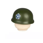 Custom Piece – green helmet US M1-style Fifth Army – 3D Print for LEGO minifigure