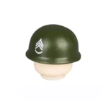 Custom Piece – green helmet US M1 style Sergeant – 3D Print for LEGO minifigure