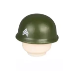 Custom Piece – green helmet US M1 style sergeant chevrons – 3D Print for LEGO minifigure