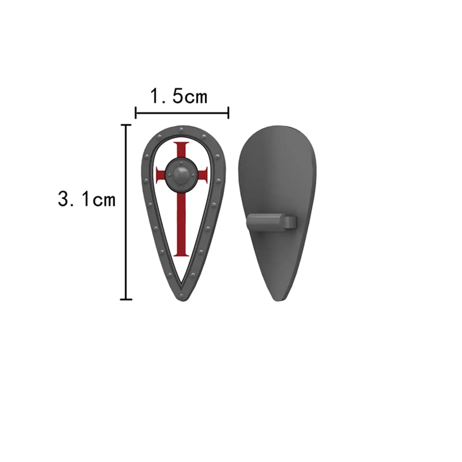 Custom Piece – heater shield Hospitaller Crusader – 3D Print for LEGO