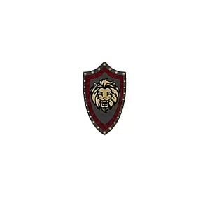 Custom Piece – heater shield gold lion's head emblem – 3D Print for LEGO