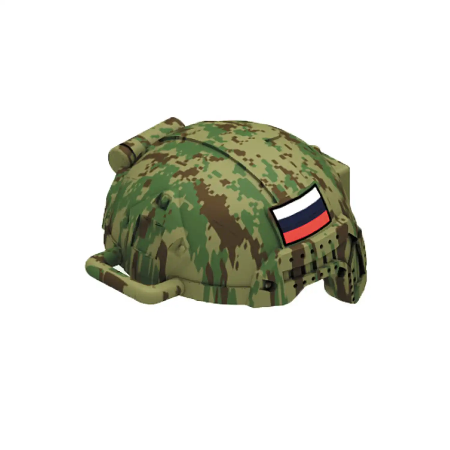 Custom Piece – helmet Russian digital camouflage and a Russian flag – 3D Print for LEGO minifigure