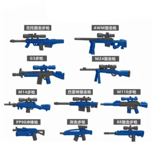 Custom Piece – military weapons blue grey – 3D Print for LEGO minifigure