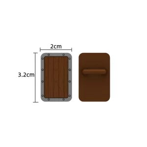 Custom Piece – rectangular shield wood grain texture – 3D Print for LEGO