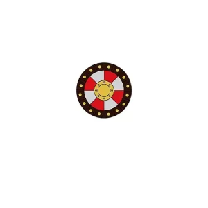Custom Piece – red white and gold elements round shield – 3D Print for LEGO