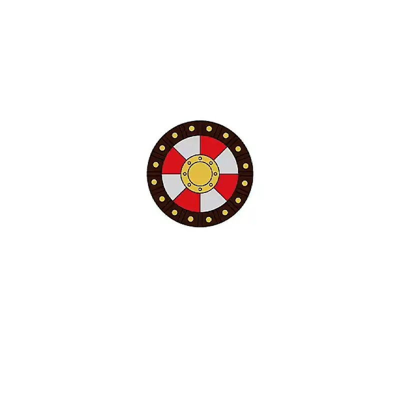 Custom Piece – red white and gold elements round shield – 3D Print for LEGO