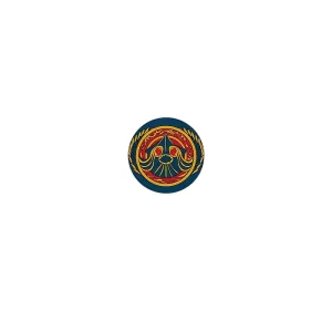 Custom Piece – round shield an ornate gold and red bird like or winged – 3D Print for LEGO