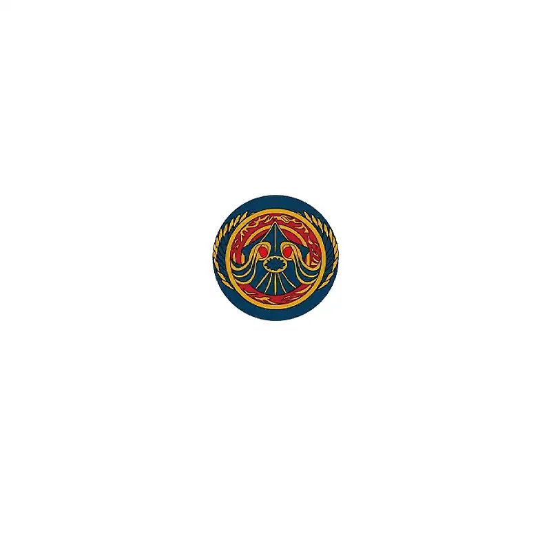 Custom Piece – round shield an ornate gold and red bird like or winged – 3D Print for LEGO