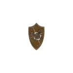 Custom Piece – round shield bronze or brown color with a gold eagle and swords emblem – 3D Print for LEGO Minifigure