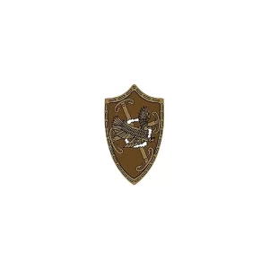 Custom Piece – round shield bronze or brown color with a gold eagle and swords emblem – 3D Print for LEGO