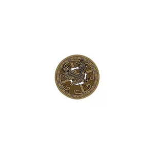Custom Piece – round shield gold and red stylized bird or winged – 3D Print for LEGO