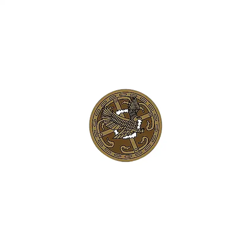 Custom Piece – round shield gold and red stylized bird or winged – 3D Print for LEGO