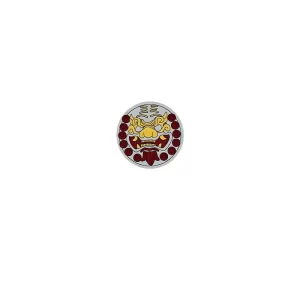 Custom Piece – round shield gold stylized lion or dragon head – 3D Print for LEGO