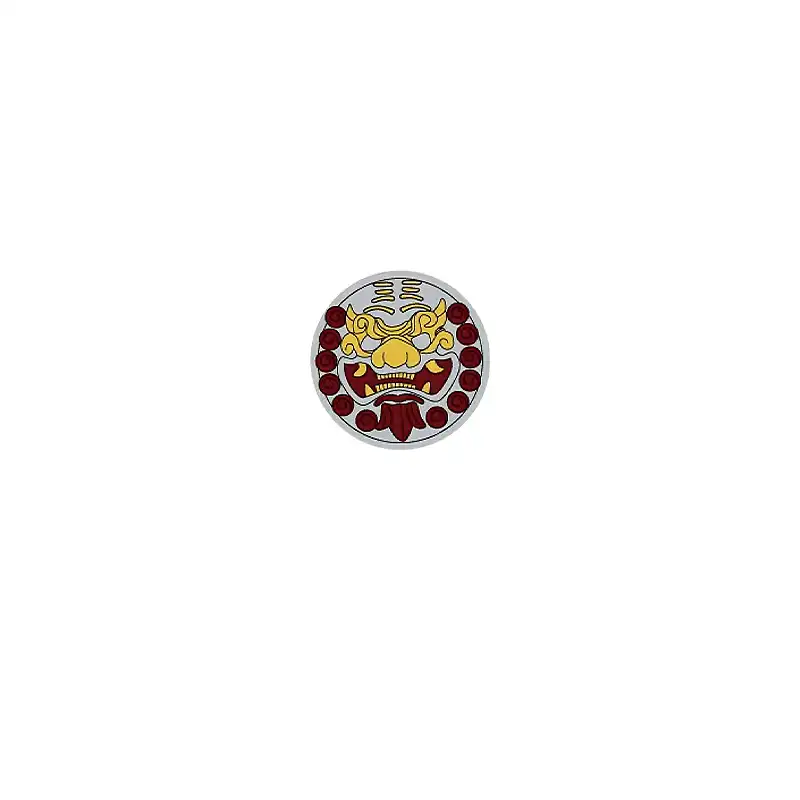 Custom Piece – round shield gold stylized lion or dragon head – 3D Print for LEGO