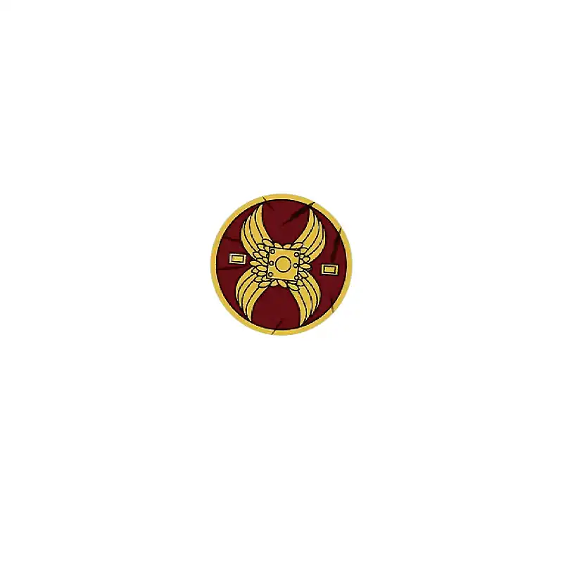 Custom Piece – round shield gold winged design – 3D Print for LEGO