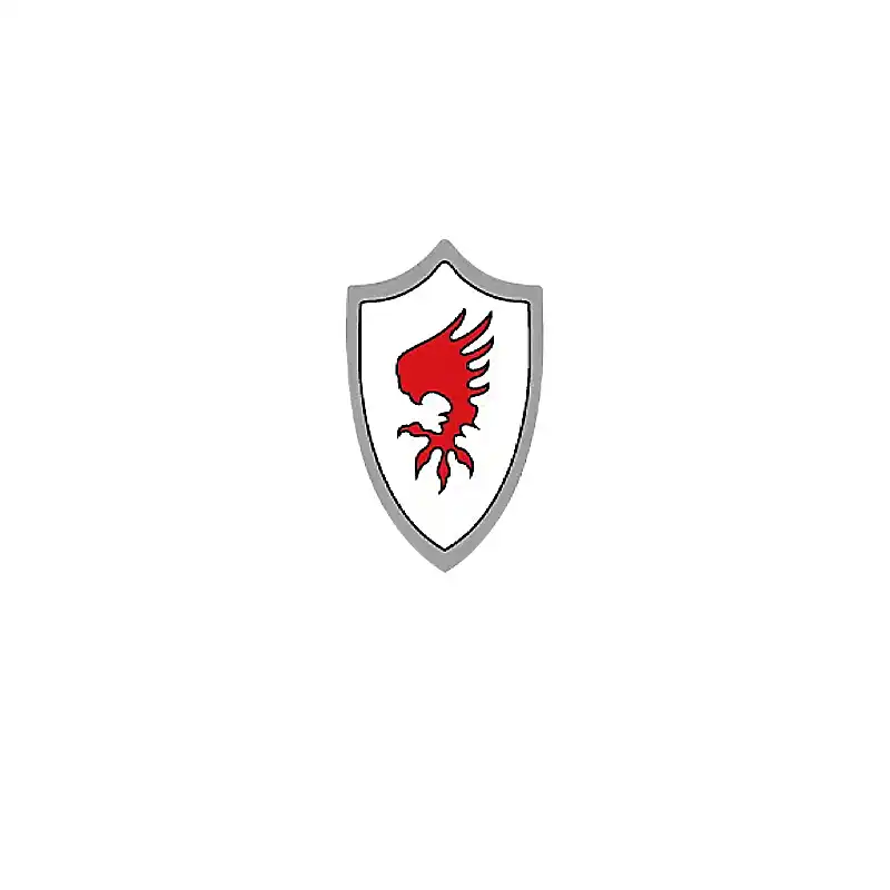 Custom Piece – round shield red eagle or phoenix like bird – 3D Print for LEGO