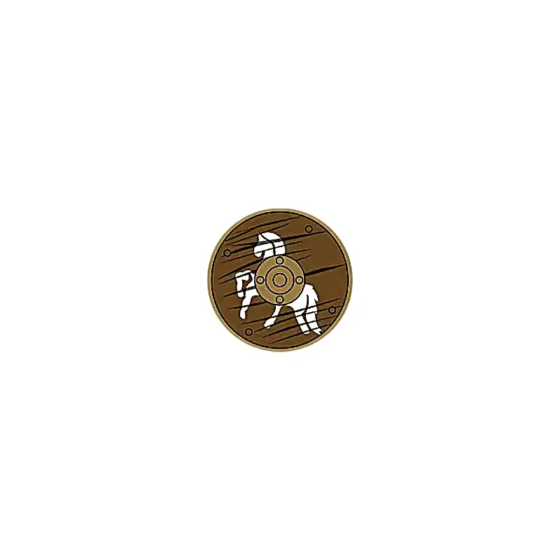 Custom Piece – round shield white horse emblem – 3D Print for LEGO
