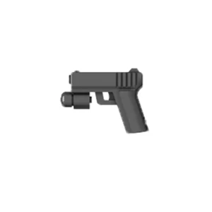 Custom Piece – semi automatic pistol with under barrel tactical accessory dark grey – 3D Print for LEGO