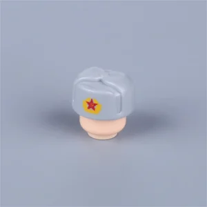Custom Piece – winter hat light gray ushanka style cap with a red star emblem – 3D Print for LEGO minifigure