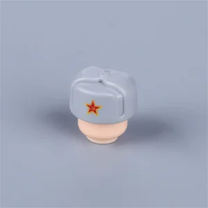 Custom Piece – winter hat light gray ushanka style cap with a red star emblem – 3D Print for LEGO minifigure