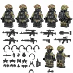 Minifigure - 5 Russian FSB Alpha Group special forces operators and weapon custom pieces (LEGO Alternative)