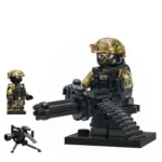 Minifigure - Alpha Group Spetsgruppa A of the FSB and Gatling style machine gun (LEGO Alternative)