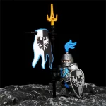 Minifigure Black Falcon Knight along with a battle standard LEGO Alternative