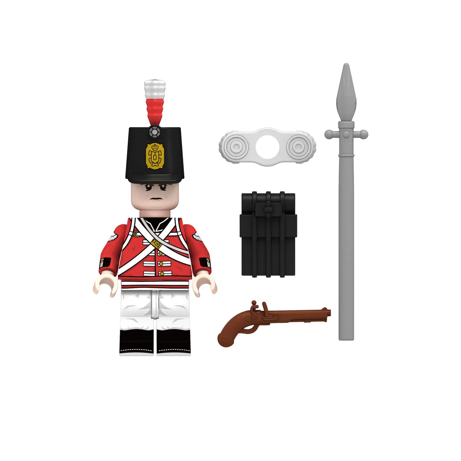 Minifigure - British Army Redcoat Soldier Sergeant of the Line Infantry Napoleonic Wars - LEGO Compatible