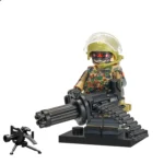Minifigure - Chinese Armed Police Force Heavy Gunner and Gatling style machine gun (LEGO Alternative)