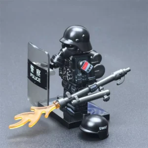 Minifigure - Chinese Special Police Flamethrower Trooper SWAT equivalent Operator (LEGO Alternative)