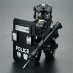 Minifigure - Chinese Special Police officer equipped with a riot shield and a Type 95 rifle (LEGO Alternative)