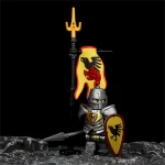 Minifigure Dark Raven Knight along with a battle standard LEGO Alternative