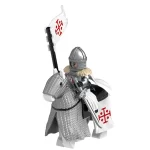 Minifigure Elite Knight of the Holy Sepulchre mounted on a barded warhorse LEGO Alternative