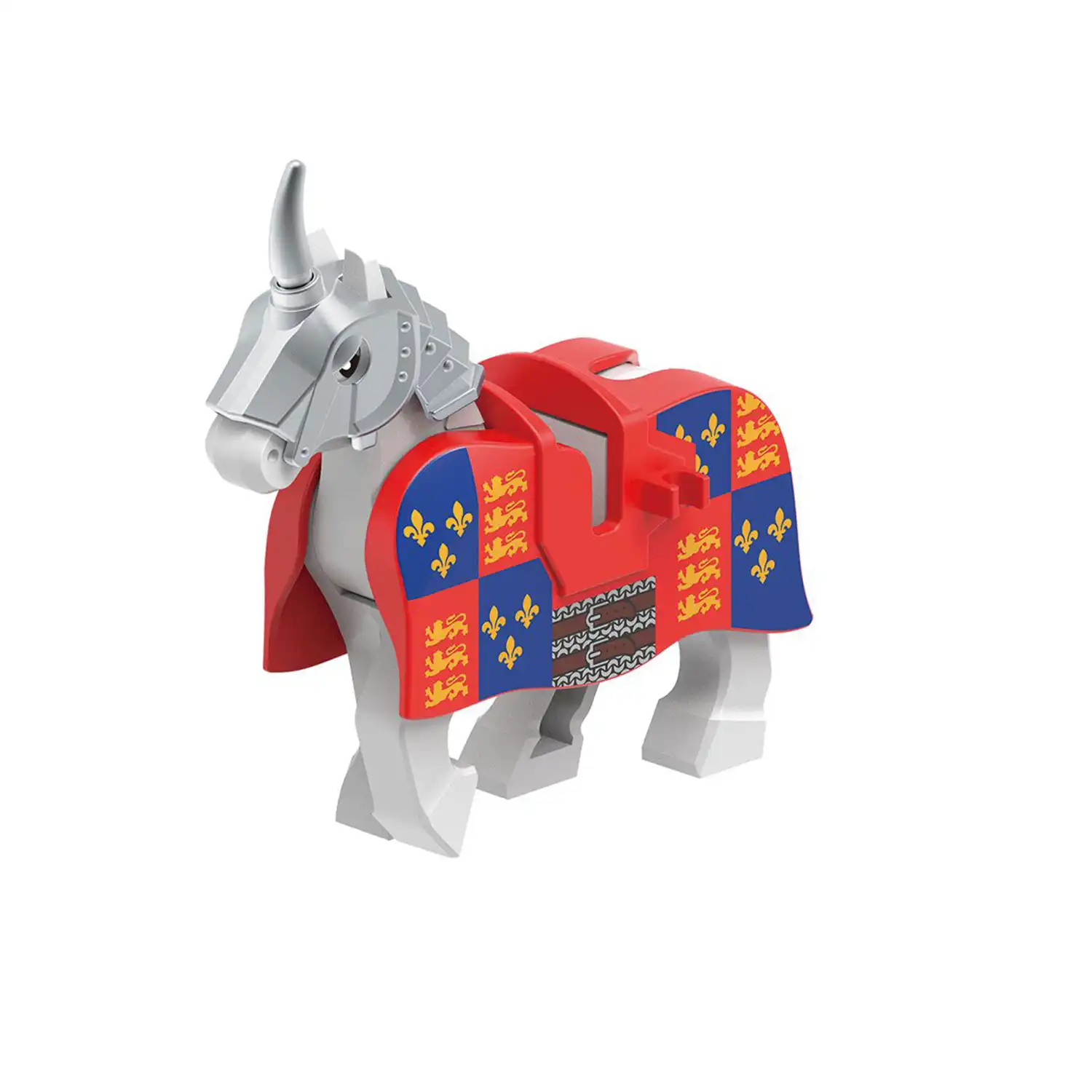 Minifigure English royal warhorse for medieval knight LEGO Alternative