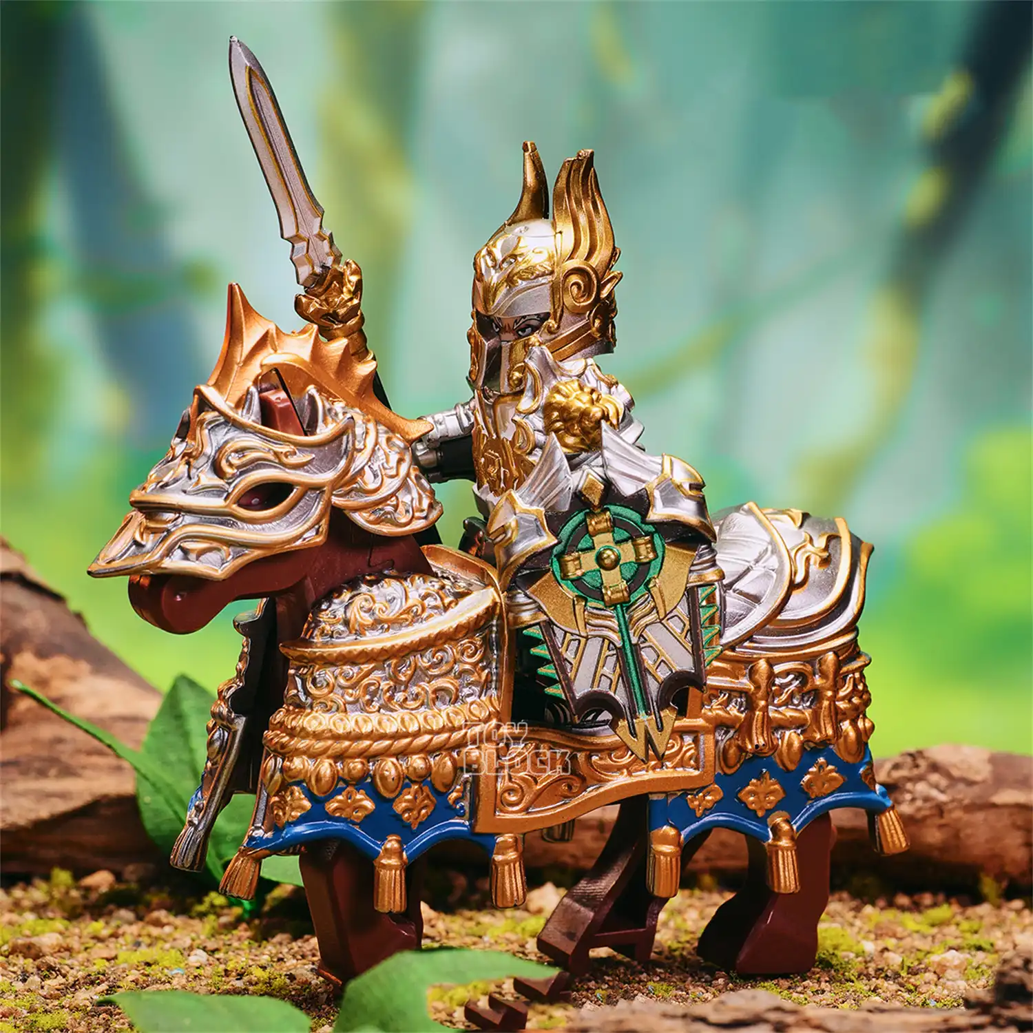 Minifigure Gaheris Knight of the Round Table and warhorse LEGO Alternative