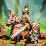 Minifigure Gaheris with long sword Knight of the Round Table and warhorse LEGO Alternative