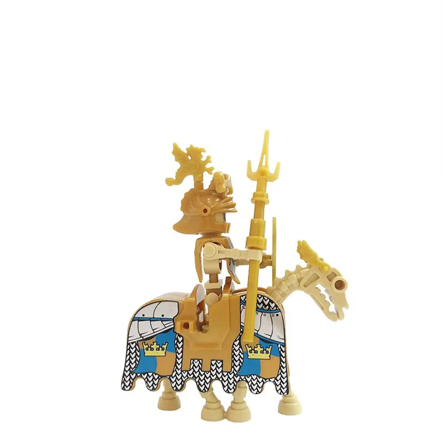 Minifigure Golden royal Skeleton Cavalryman and warhorse LEGO Alternative