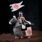Minifigure Knight of the Holy Sepulchre on warhorse LEGO Alternative