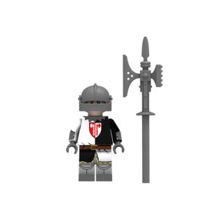 Minifigure Medieval Soldier Man-at-Arms black white LEGO Alternative