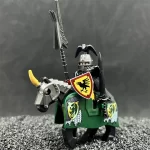 Minifigure Raven Knight and unicorn warhorse LEGO Alternative