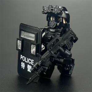 Minifigure - Riot Control Special Police Officer SWAT Special Weapons and Tactics officer (LEGO Alternative)