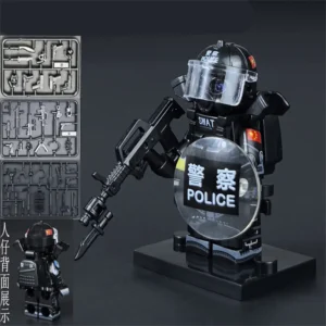 Minifigure - Riot Police Officer a SWAT Special Weapons and Tactics Officer (LEGO Alternative)