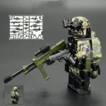 Minifigure - Russian special forces soldier camouflage and weapon custom piece (LEGO Alternative)