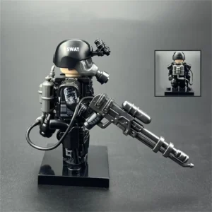 Minifigure - SWAT Special Weapons and Tactics Flamethrower Trooper Anti Riot Specialist (LEGO Alternative)