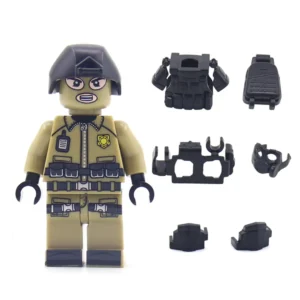 Minifigure - SWAT Special Weapons and Tactics officer police special unit black combat helmet (LEGO Alternative)