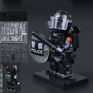 Minifigure - SWAT Special Weapons and Tactics police officer riot control police officer (LEGO Alternative)