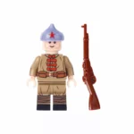 Minifigure - Soviet Red Army and rifle (LEGO Alternative)