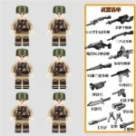 Minifigure - Soviet Soldiers from World War II and weapon custom pieces (LEGO Alternative)